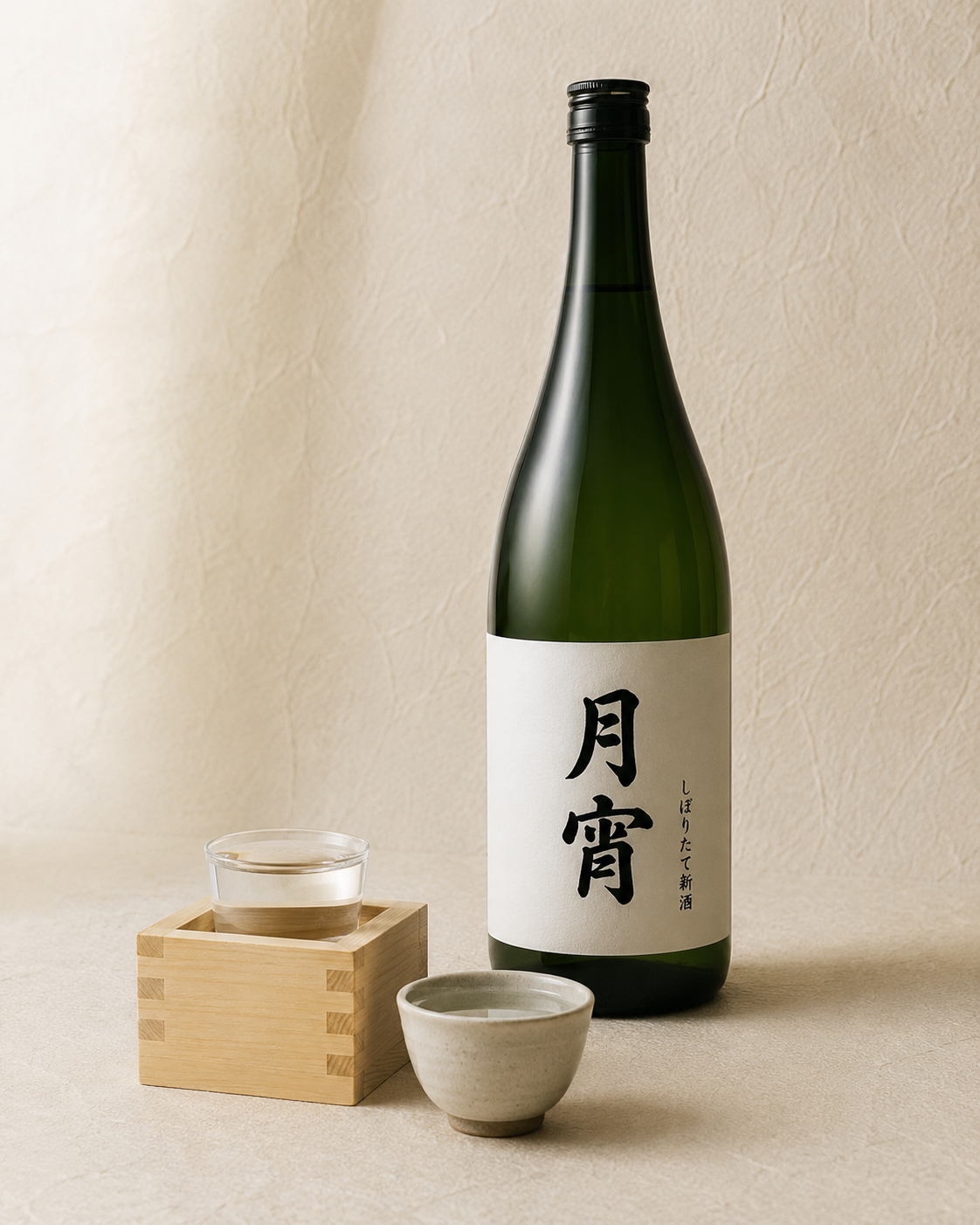 月宵 しぼりたて新酒のボトル